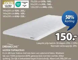 Jysk HOPEN TOPMATRAS aanbieding