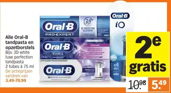 Albert Heijn Oral B tandpasta en opzetborstels aanbieding