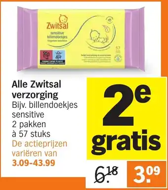 Albert Heijn Zwitsal verzorging aanbieding