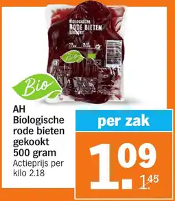 Albert Heijn AH Biologische rode bieten gekookt aanbieding