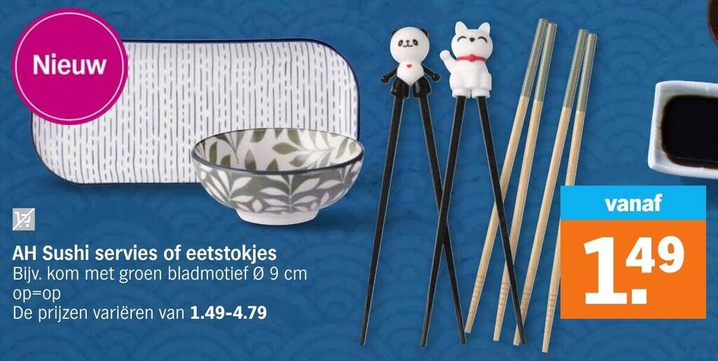 Sushi Set met Eetstokjes in Chibi Stijl, Geïnspireerd door Anime