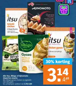 Albert Heijn Itsu, Bibigo of Ajinomoto diepvries snacks aanbieding