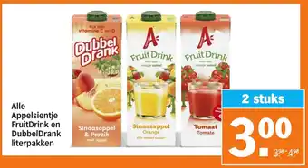 Albert Heijn Appelsientje FruitDrink en DubbelDrank aanbieding