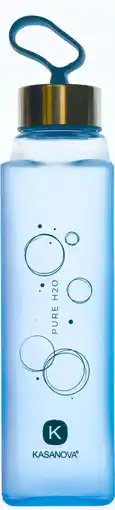 Bol.com Glazen waterfles Pure 420 ml Kasanova Blauw aanbieding