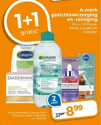 Trekpleister A-merk gezichtsverzorging en reiniging aanbieding