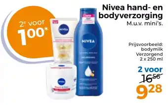 Trekpleister Nivea hand M.u.v. mini's. en bodyverzorging aanbieding