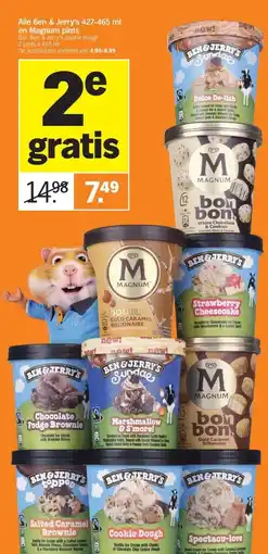 Albert Heijn Alle Ben & Jerry's 427-465 ml en Magnum pints aanbieding