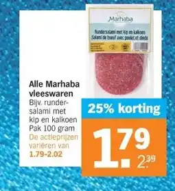 Albert Heijn Alle Marhaba vleeswaren aanbieding