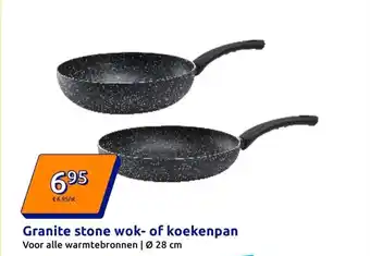 Action Granite stone wok- of koekenpan aanbieding