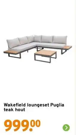 GAMMA Wakefield loungeset Puglia teak hout aanbieding