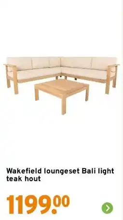 GAMMA Wakefield loungeset Bali light teak hout aanbieding