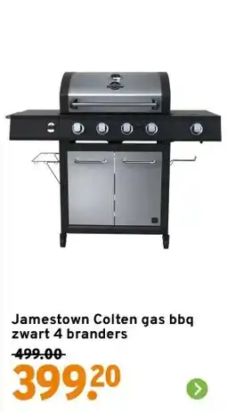 GAMMA Jamestown Colten gas bbq zwart 4 branders aanbieding