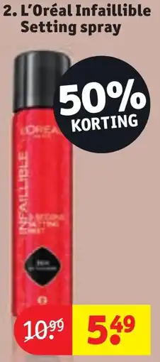 Kruidvat L'Oréal Infaillible Setting spray aanbieding