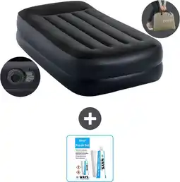Bol.com Intex Luchtbed - 1-Persoons - 99 x 191 x 42 cm - Blauw - Inclusief pomp - Reparatieset aanbieding