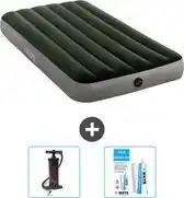 Bol.com Intex Luchtbed - 1-Persoons - 99 x 191 x 25 cm - Groen - Inclusief Pomp en Reparatieset aanbieding