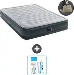 Bol.com Intex Luchtbed - 2-Persoons - 152 x 203 x 33 cm - Grijs - Inclusief pomp - Reparatieset aanbieding
