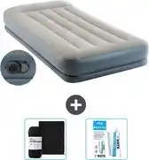 Bol.com Intex Luchtbed - 1-Persoons - 99 x 191x 30 cm - Grijs - Inclusief pomp - Hoeslaken en Reparatieset aanbieding