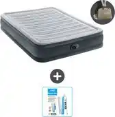 Bol.com Intex Luchtbed - Twijfelaar - 137 x 191 x 33 cm - Grijs - Inclusief pomp - Reparatieset aanbieding