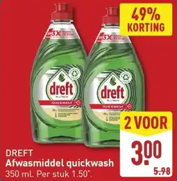 ALDI Dreft Afwasmiddel quickwash aanbieding