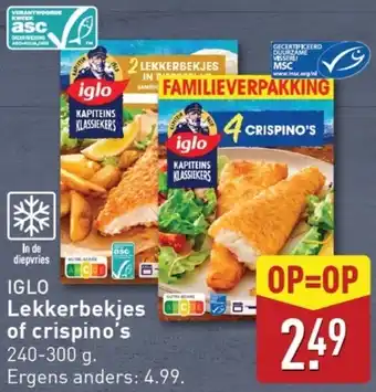 ALDI IGLO Lekkerbekjes of crispino's aanbieding