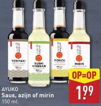 ALDI AYUKO Saus, azijn of mirin aanbieding