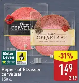 ALDI Peper of Elzasser cervelaat aanbieding