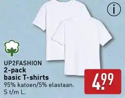 ALDI UP2FASHION 2-pack basic T-shirts aanbieding