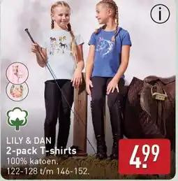 ALDI LILY & DAN 2-pack T-shirts aanbieding