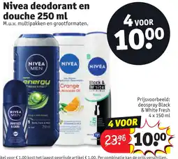 Kruidvat Nivea deodorant en douche aanbieding