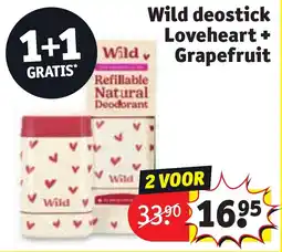 Kruidvat Wild deostick Loveheart + Grapefruit aanbieding