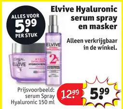 Kruidvat Elvive Hyaluronic serum spray en masker aanbieding