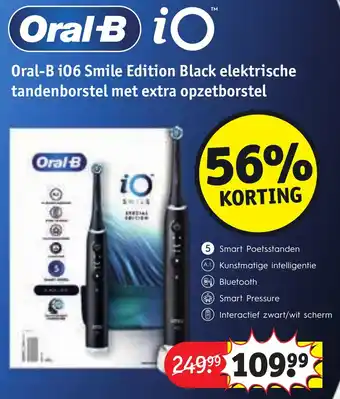 Kruidvat Oral-B 106 Smile Edition Black elektrische tandenborstel met extra opzetborstel aanbieding