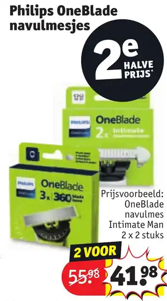 Kruidvat Philips OneBlade navulmesjes aanbieding