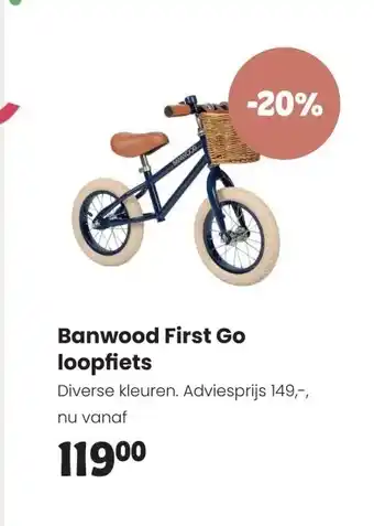 Babypark Banwood First Go loopfiets aanbieding