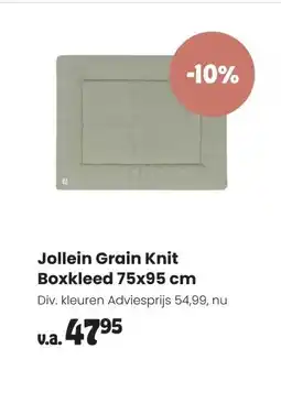 Babypark Jollein Grain Knit Boxkleed 75x95 cm aanbieding