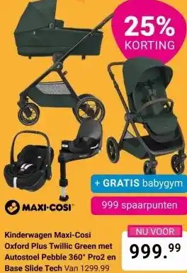 Van Asten BabySuperstore Kinderwagen Maxi-Cosi Oxford Plus Twillic Green aanbieding