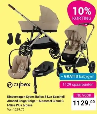 Van Asten BabySuperstore Kinderwagen Cybex Balios S Lux Seashell Almond Beige/Beige aanbieding