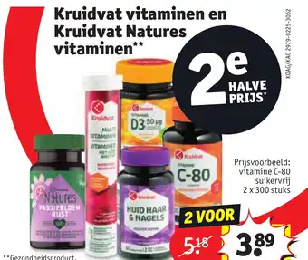 Kruidvat Kruidvat vitaminen en Kruidvat Natures vitaminen aanbieding