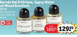 Kruidvat Byredo Bal D'Afrique, Gypsy Water en Mixed Emotions aanbieding