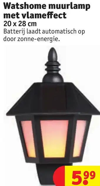 Kruidvat Watshome muurlamp met vlameffect aanbieding