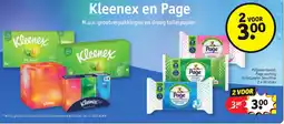 Kruidvat Kleenex en Page aanbieding