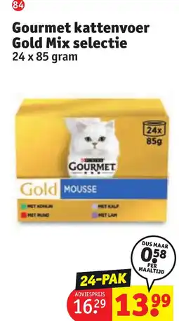 Kruidvat Gourmet kattenvoer Gold Mix selectie aanbieding