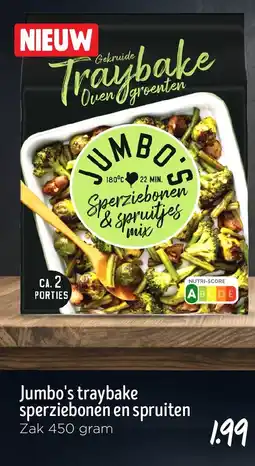 Jumbo Jumbo's traybake sperziebonen en spruiten aanbieding