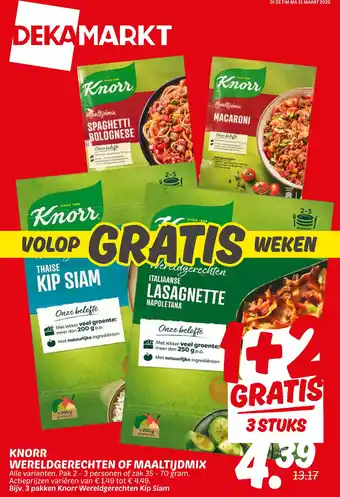 Dekamarkt Knorr wereldgerechten of maaltijdmix aanbieding