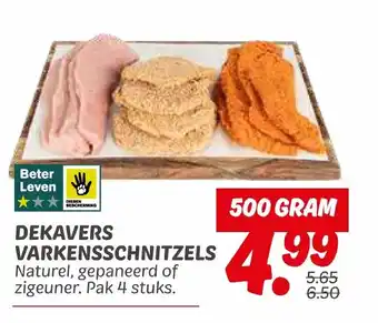 Dekamarkt DEKAVERS VARKENSSCHNITZELS aanbieding