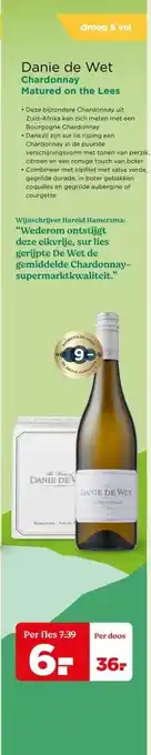 PLUS Danie de Wet Chardonnay Matured on the Lees aanbieding