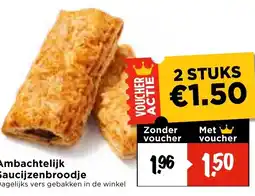 Vomar Voordeelmarkt Ambachtelijk Saucijzenbroodje aanbieding