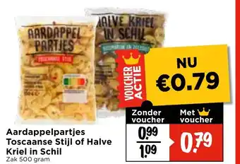 Vomar Voordeelmarkt Aardappelpartjes Toscaanse Stijl of Halve Kriel in Schil aanbieding