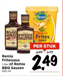 Vomar Voordeelmarkt Remia Fritessaus of Remia BBQ Sauzen aanbieding