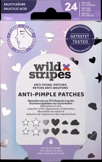 De Online Drogist Wild Stripes Pleister Anti-Pimple Patches Holo Clear aanbieding
